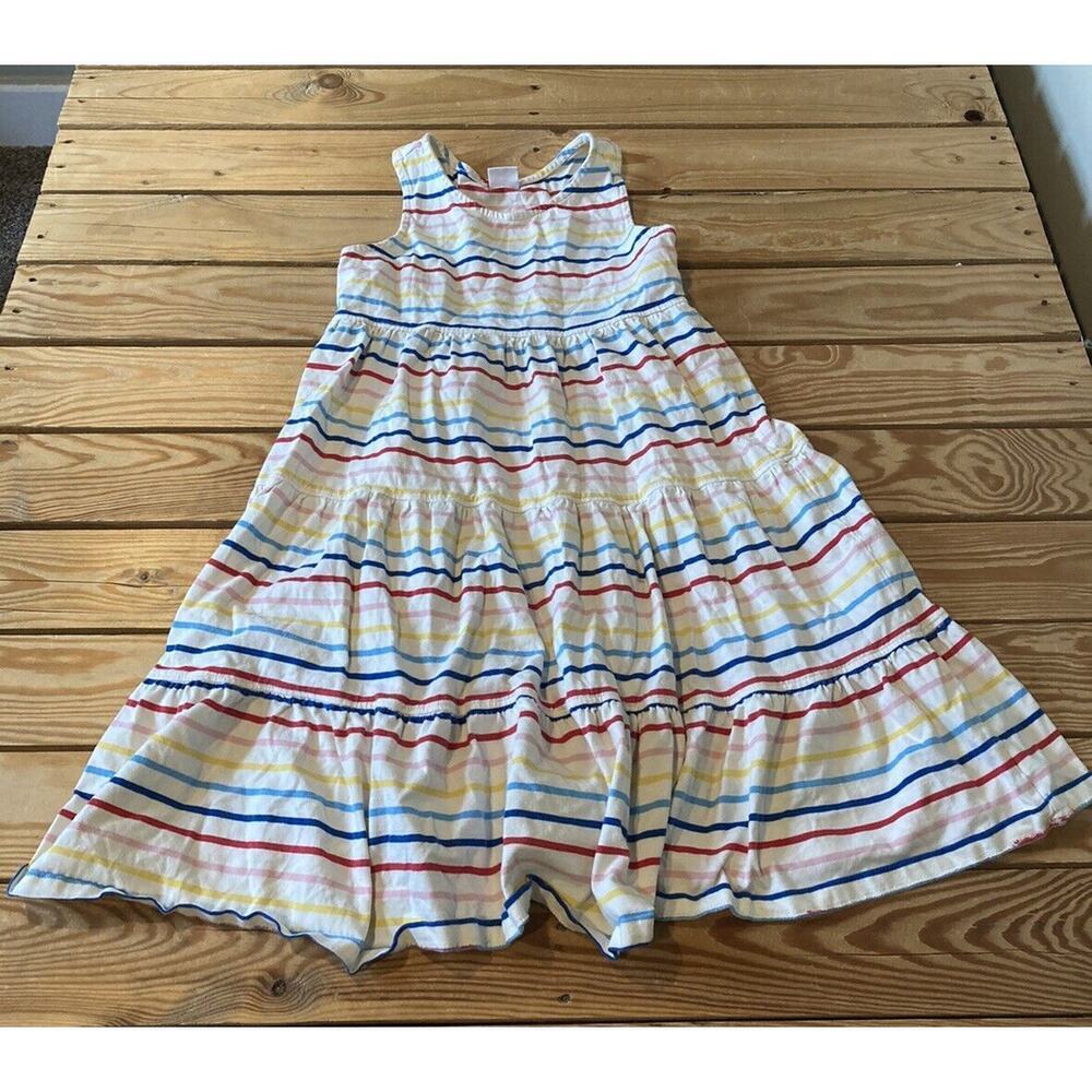 Hanna Andersson Stripe Sleeveless Dress Size 10 Girl’s White